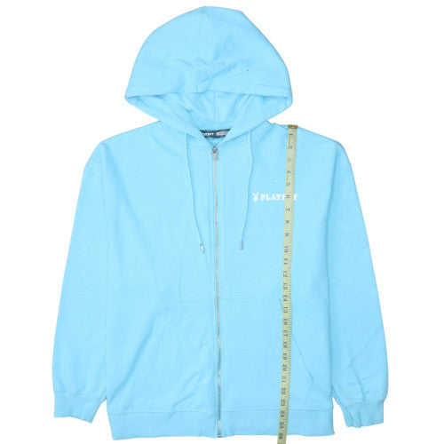 Playboy x Missguided Women's Blue Full Zip Hoodie Size 8
