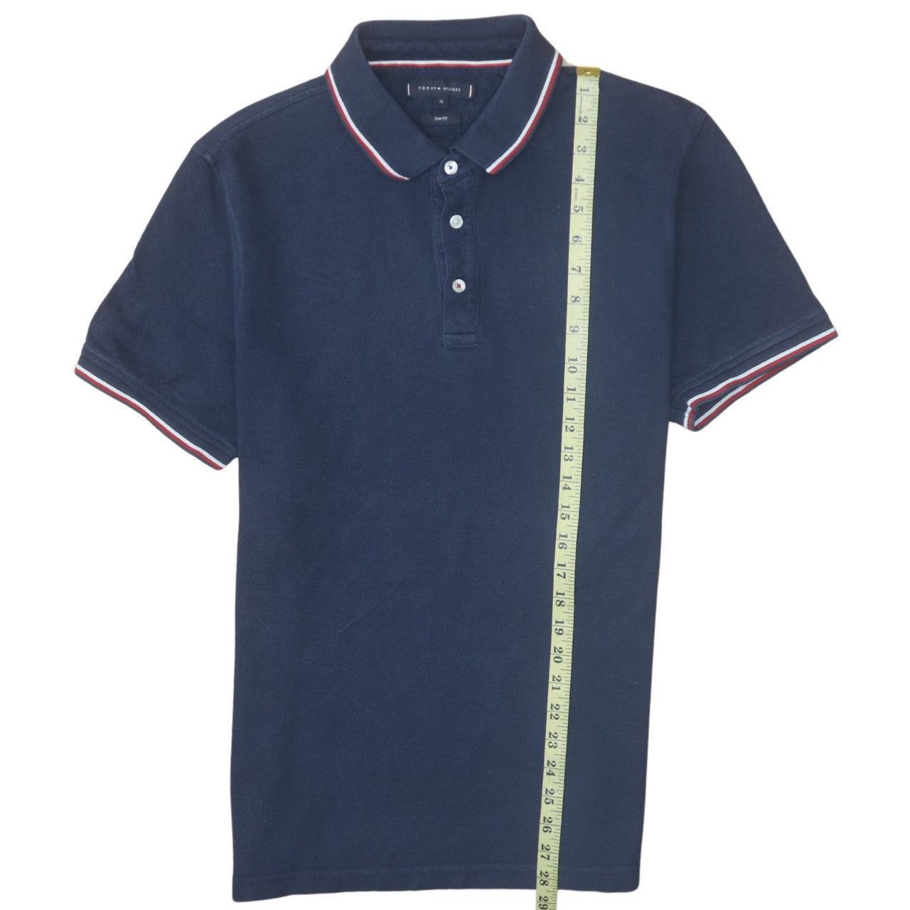 Tommy Hilfiger Men's Blue XL Slim Fit Cotton Polo Shirt