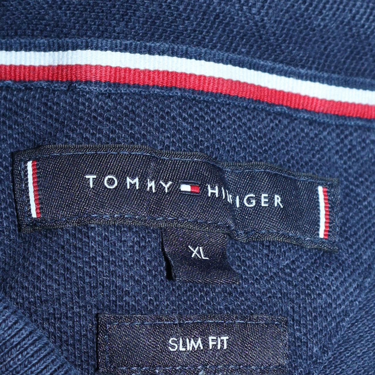 Tommy Hilfiger Men's Blue XL Slim Fit Cotton Polo Shirt