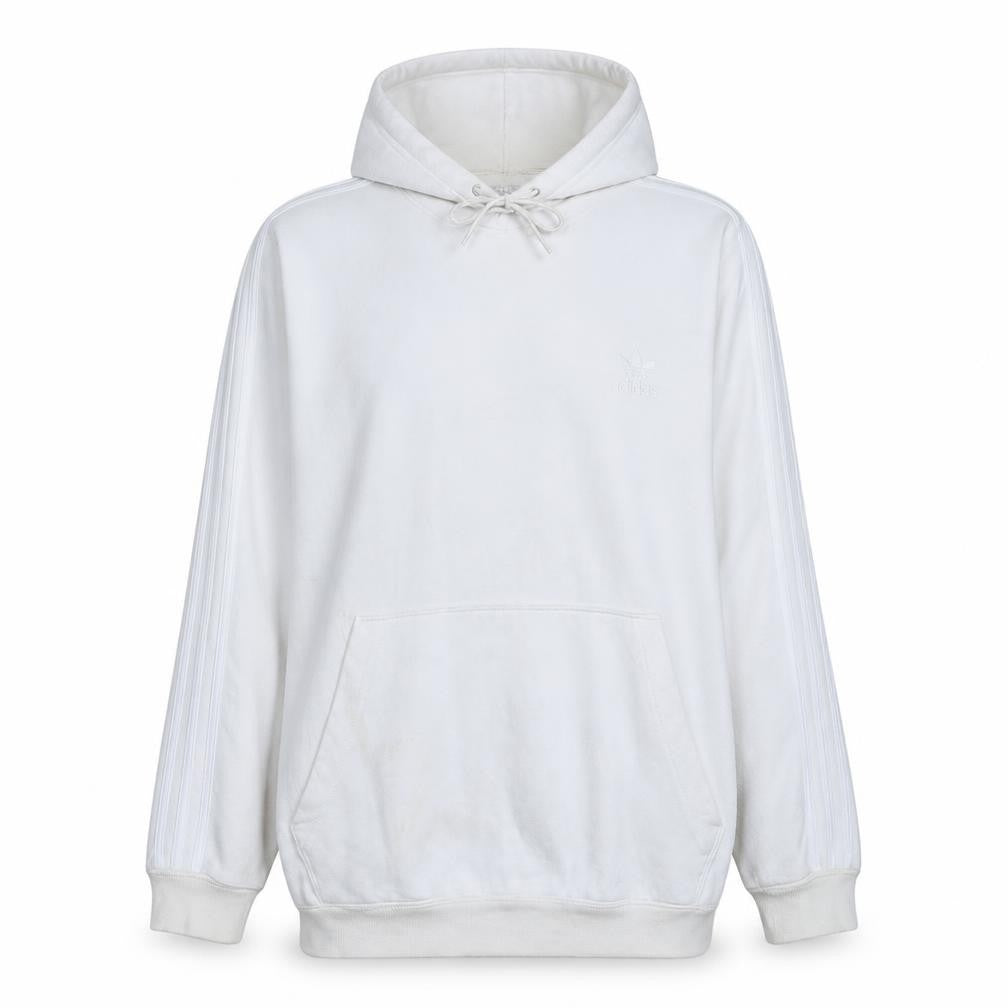 Adidas Men's White XL Pullover Hoodie Fleece Regular Fit