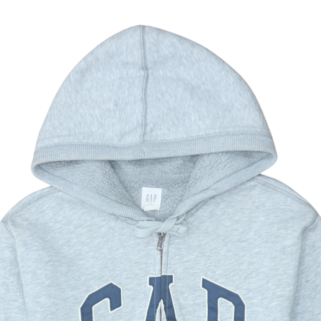 GAP Men's Grey Full Zip Hoodie M Fleece Lined Classic Logo