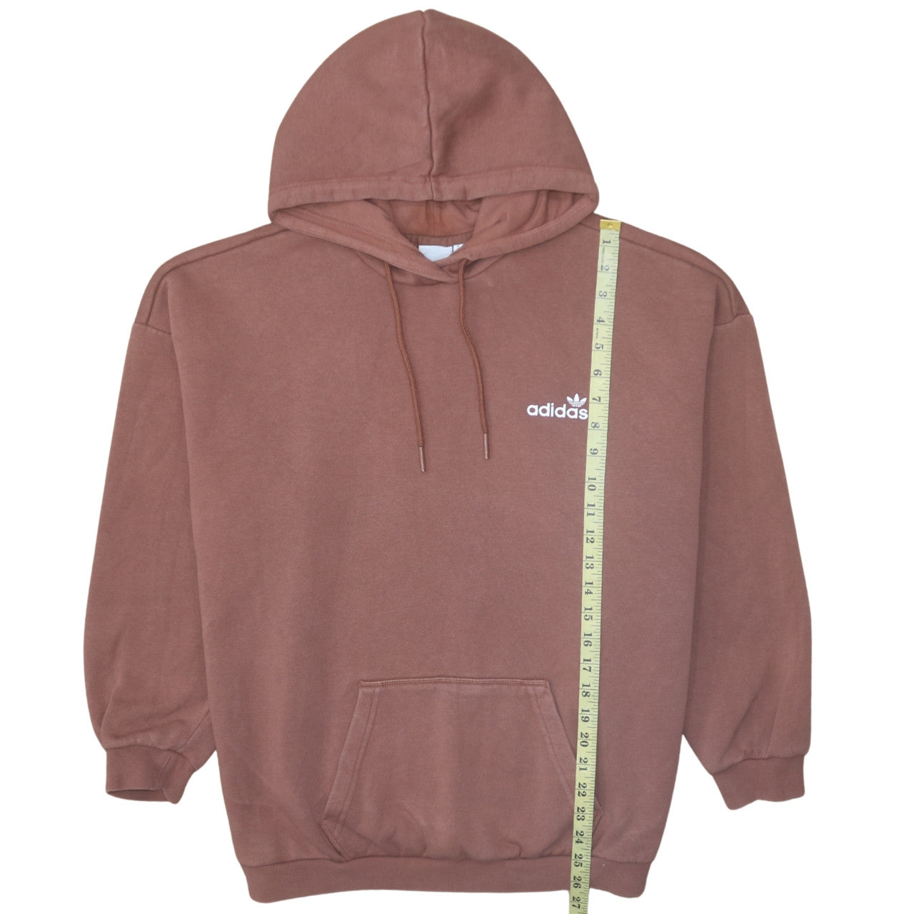 Adidas Women Brown Pullover Hoodie Lined Cotton Blend UK 18