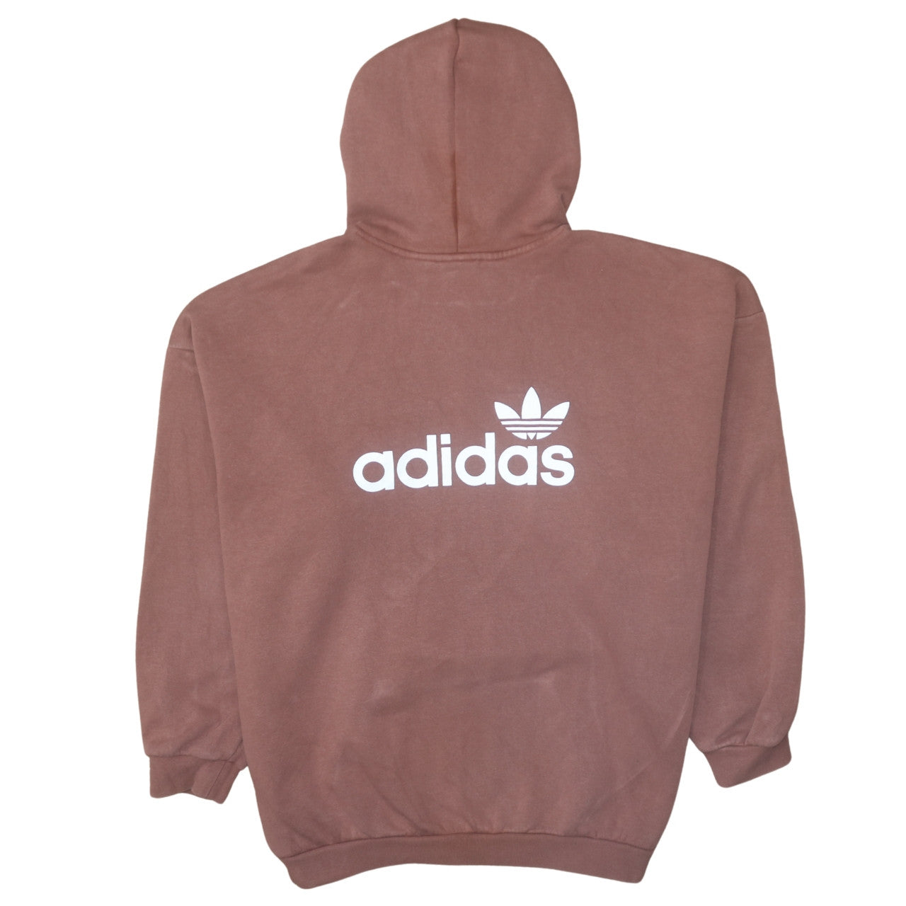 Adidas Women Brown Pullover Hoodie Lined Cotton Blend UK 18