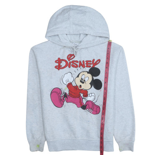 Disney Womens Grey Mickey Hoodie XS Pullover Hooded Sweatshirt