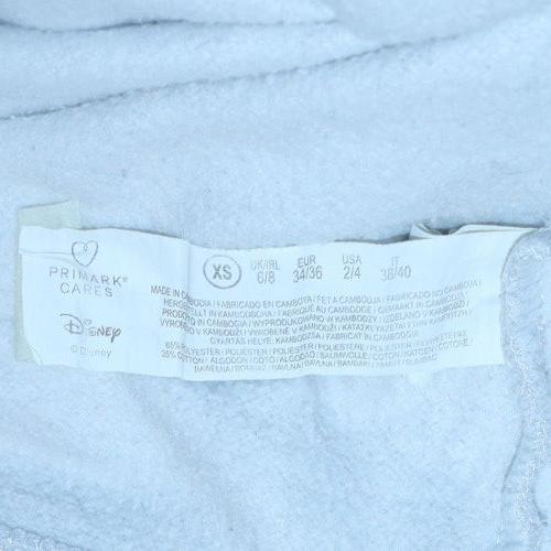 Disney Womens Grey Mickey Hoodie XS Pullover Hooded Sweatshirt