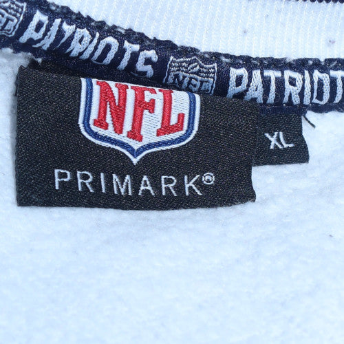 Primark Men’s White XL Pullover Sweatshirt New England Patriots Logo