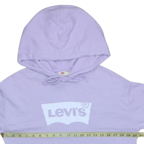 Levi's Women's Lilac Pullover Hoodie XS Logo Design Casual Cotton