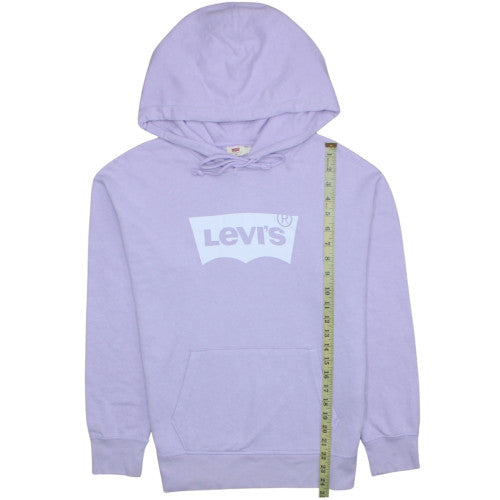 Levi's Women's Lilac Pullover Hoodie XS Logo Design Casual Cotton