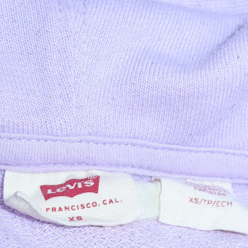 Levi's Women's Lilac Pullover Hoodie XS Logo Design Casual Cotton
