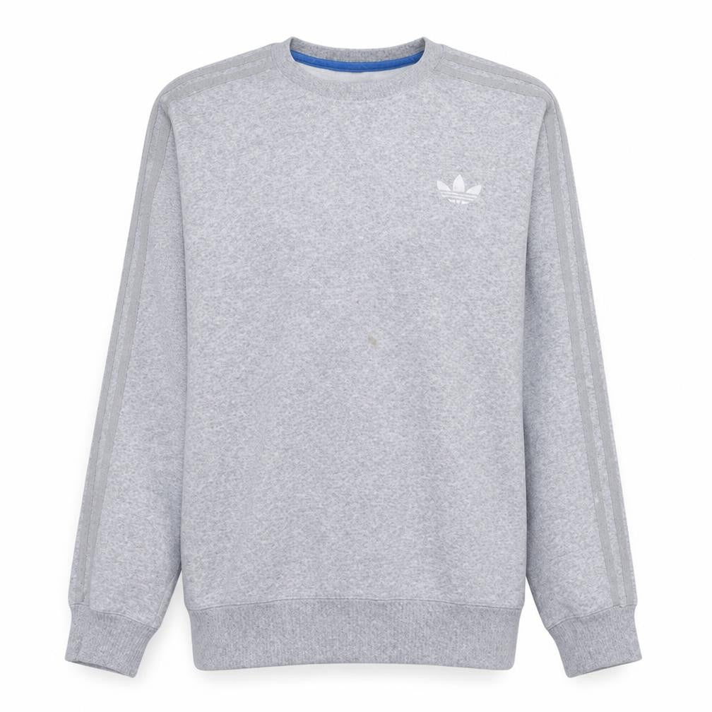 Adidas Mens Grey Pullover Sweatshirt M Crew Neck Fleece Sportswear