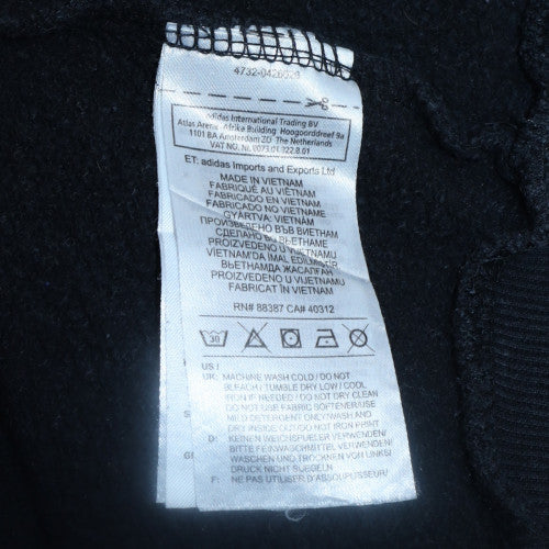 Adidas Mens Black Pullover Hoodie Medium Fleece Sportswear