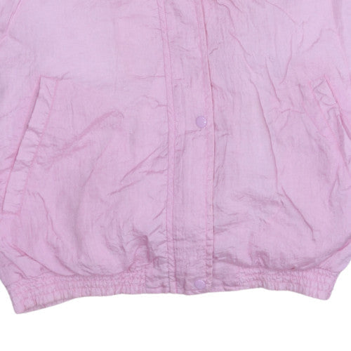 Reebok Womens Pink Blue 90s Bomber Jacket Small Nylon Vintage
