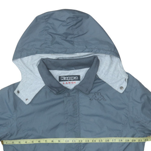 Kappa Men's Blue Nylon Hooded Windbreaker Jacket Size L