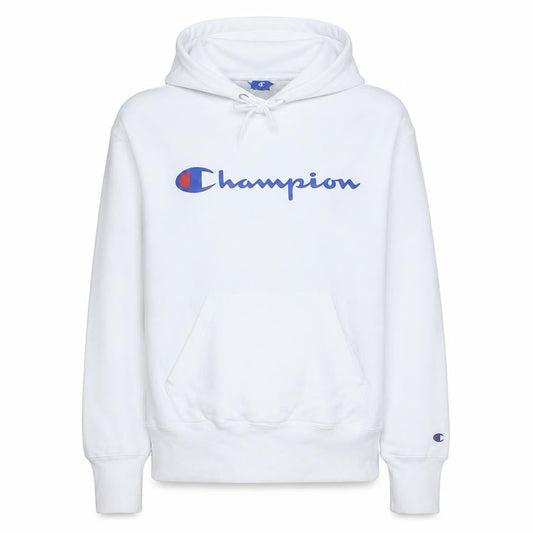 Champion Men's White Pullover Hoodie Medium Logo Graphic Sportswear
