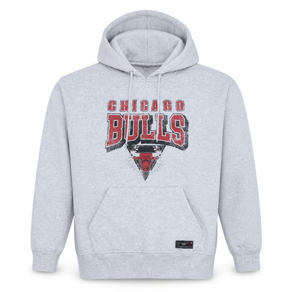 Primark NBA Chicago Bulls Grey Hoodie Womens L Pullover Cotton Blend