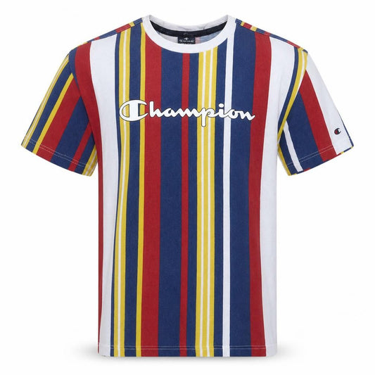 Champion Mens Multicoloured Striped Crew Neck Cotton T-Shirt M