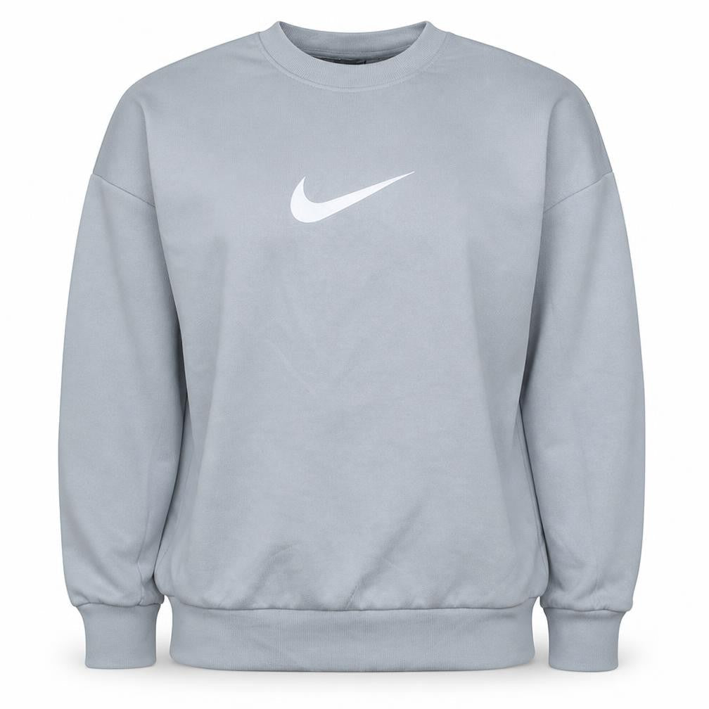 Nike Women Grey Crew Neck Pullover Sweatshirt M Relaxed Fit