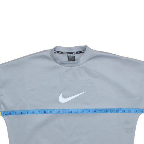 Nike Women Grey Crew Neck Pullover Sweatshirt M Relaxed Fit