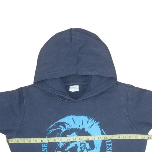 Diesel Men's Blue Pullover Hoodie M Graphic Print Cotton