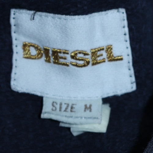 Diesel Men's Blue Pullover Hoodie M Graphic Print Cotton