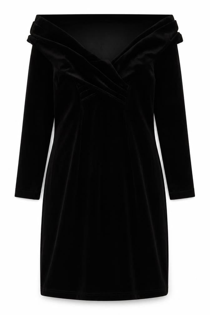 Classics by Freemans Women's Black Velvet Bodycon Dress Size 14