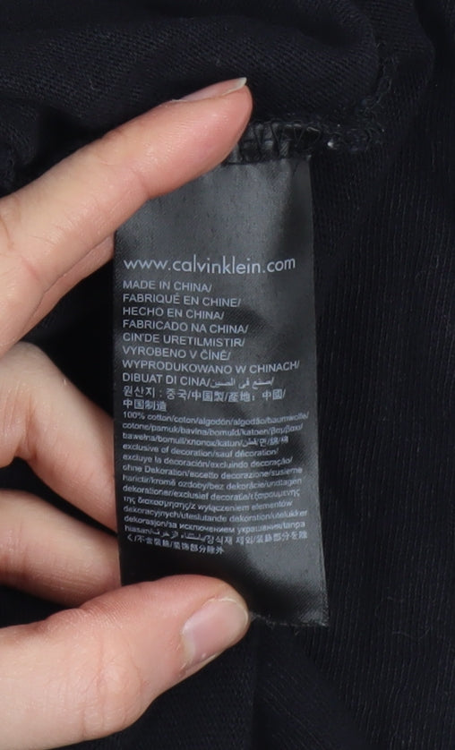 Calvin Klein Jeans Women's Black Cotton T-Shirt Dress Size S