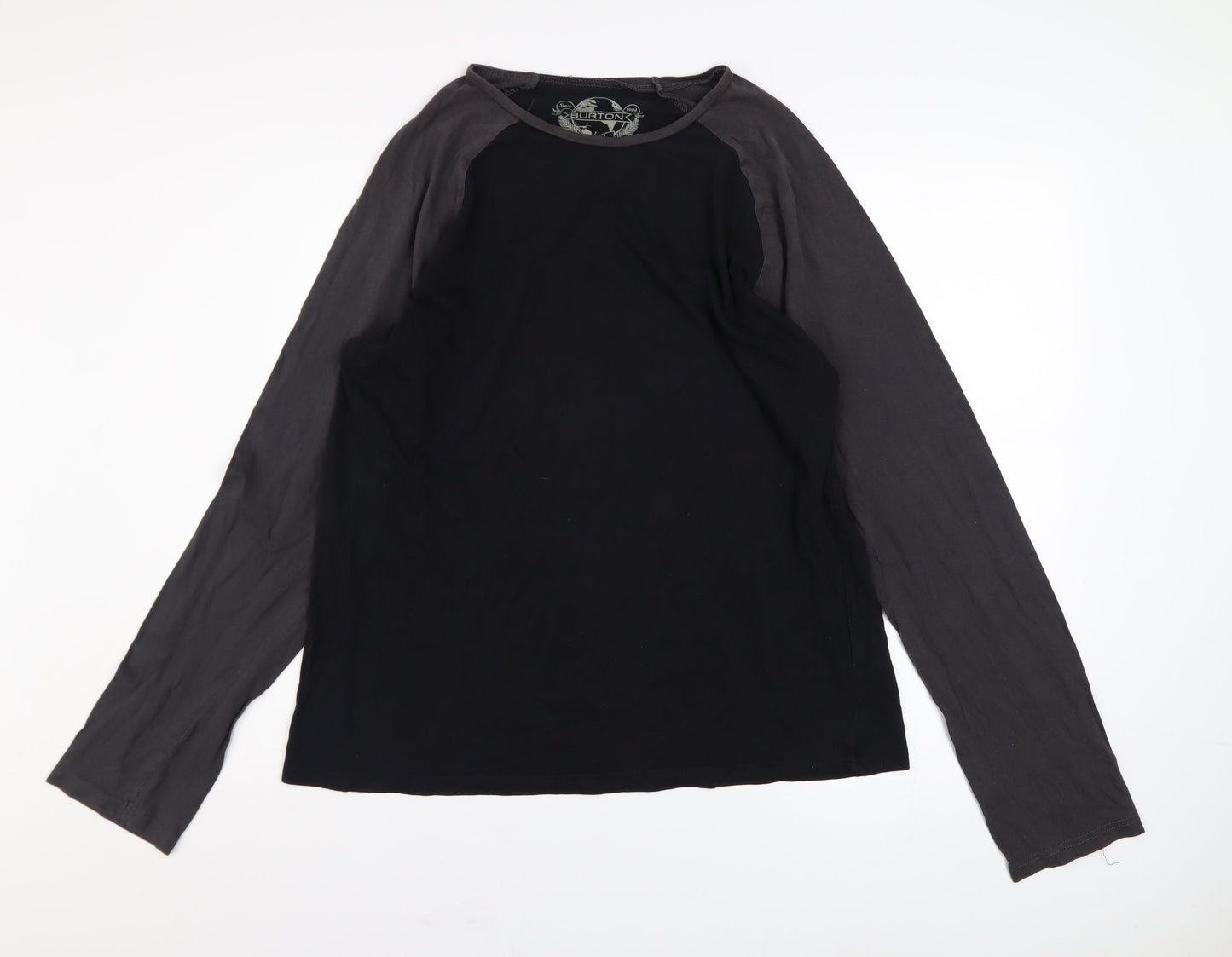 Burton Men's Black Long Sleeve Colourblock Cotton Top L