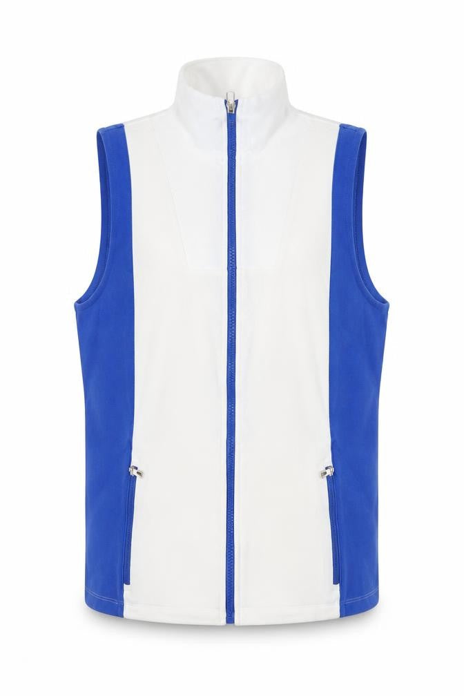 Ralph Lauren Men’s Blue White Full Zip Stand Collar Waistcoat L