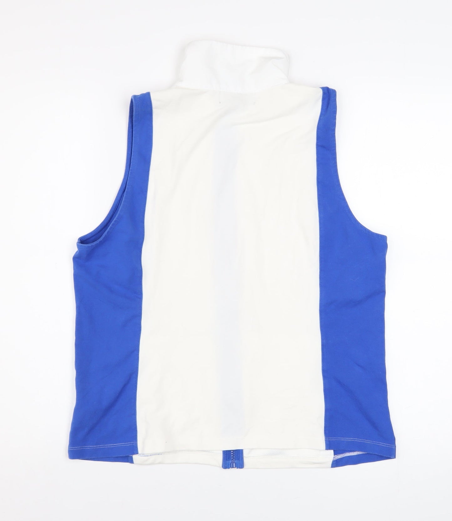 Ralph Lauren Men’s Blue White Full Zip Stand Collar Waistcoat L