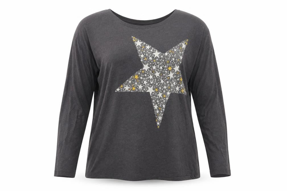 Marks and Spencer Women Grey Star Pullover Sweatshirt XL Cotton Blend