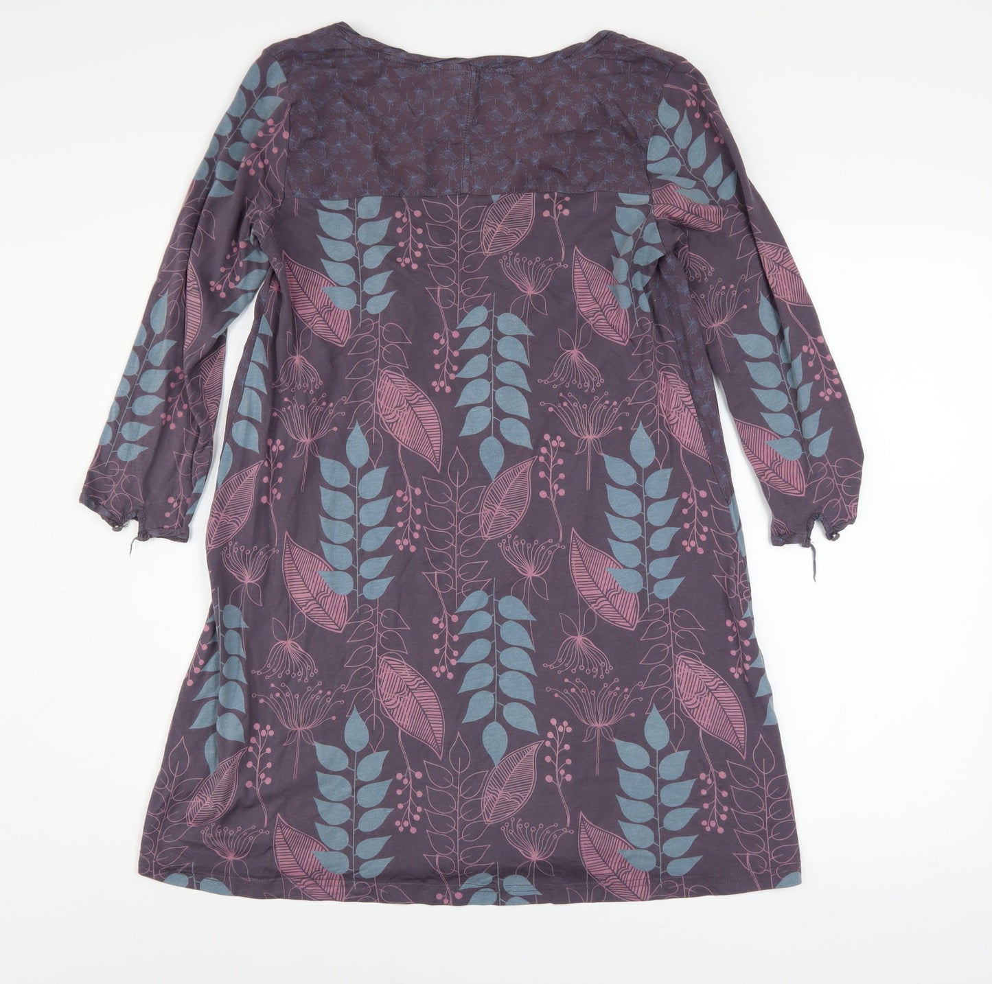 White Stuff Women’s Purple Floral Shift Dress Size 10 3/4 Sleeve