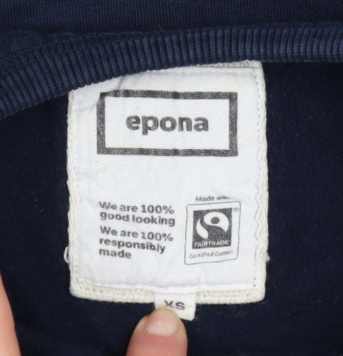 Epona Womens Navy BRISTOL UNIVERSITY Cropped Sweatshirt XS
