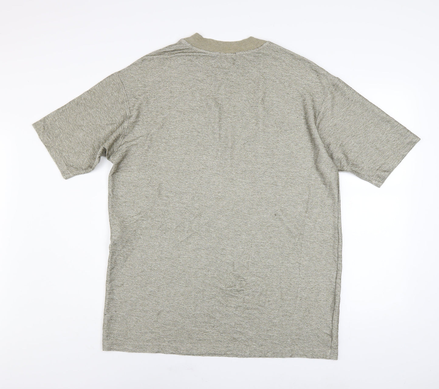 Zara Women Beige Knit Viscose Short Sleeve Crew Neck T-Shirt Size 12