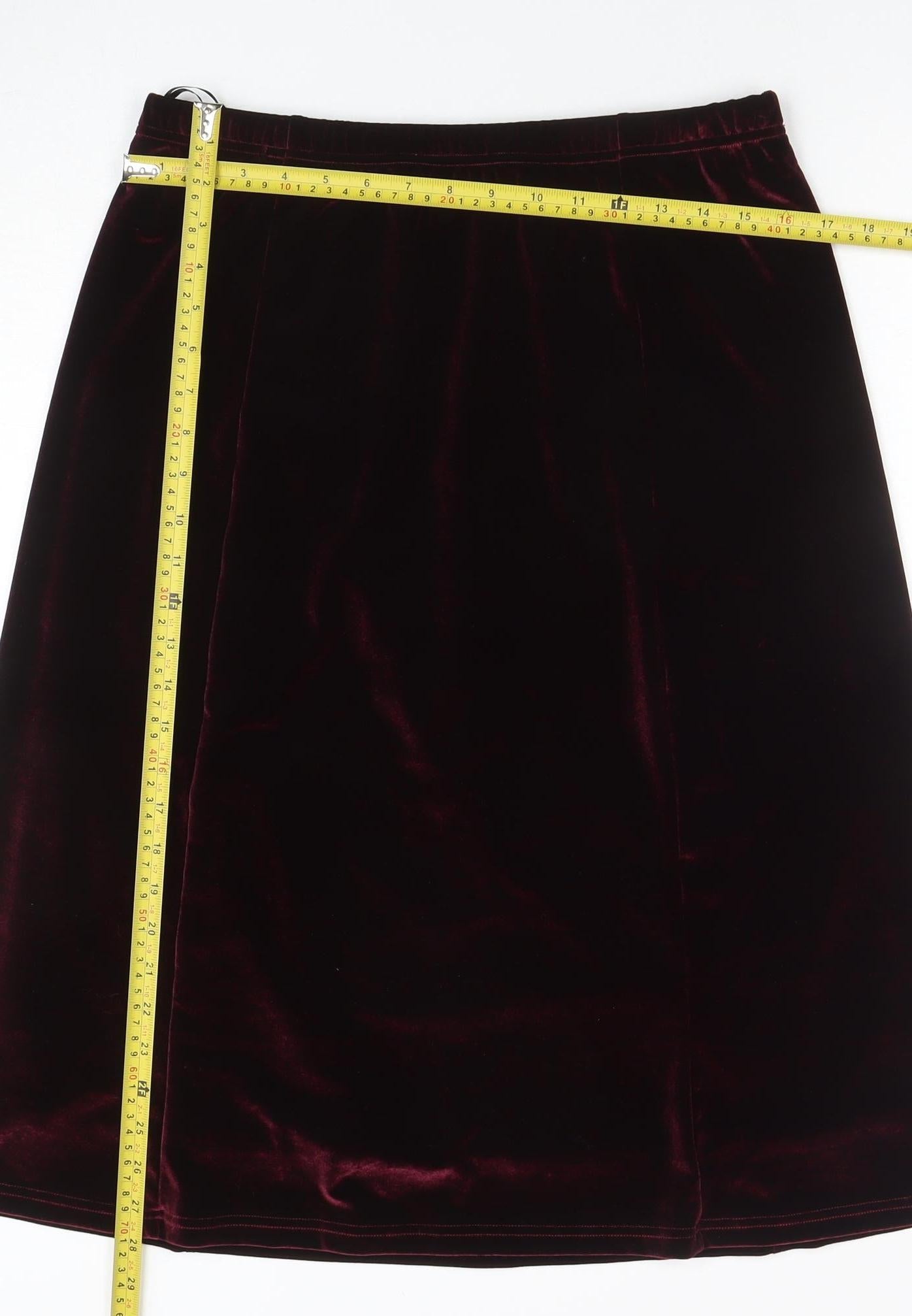 Cotswold Collections Womens Brown Velvet A-Line Knee Length Skirt M