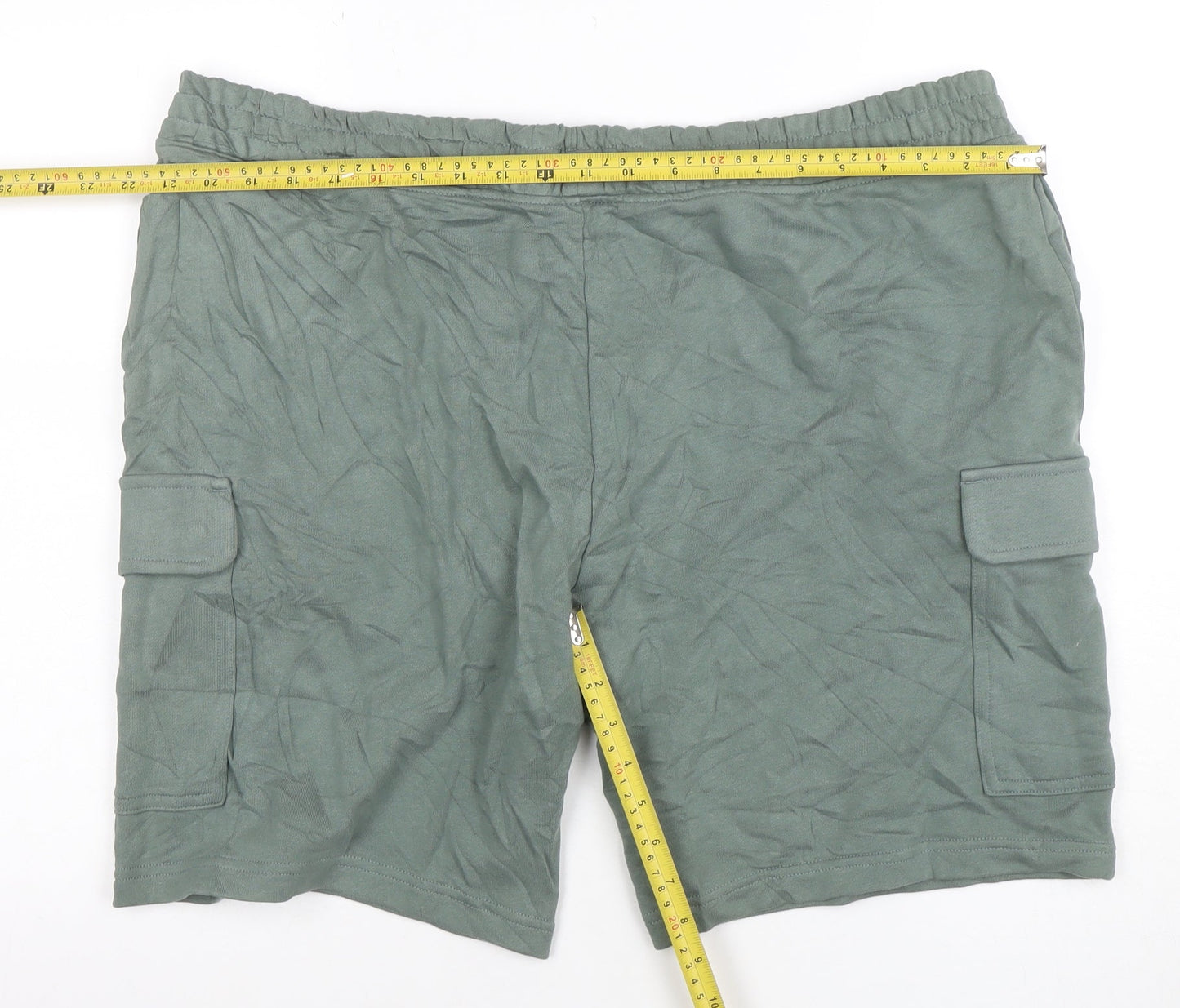 Marks and Spencer Men's Green 2XL Regular Fit Cargo Shorts