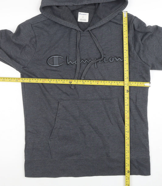 Champion Men's Grey Pullover Hoodie Size S Logo Sweatshirt