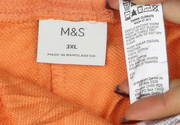 Marks and Spencer Mens Orange 3XL Sweat Shorts with Drawstring