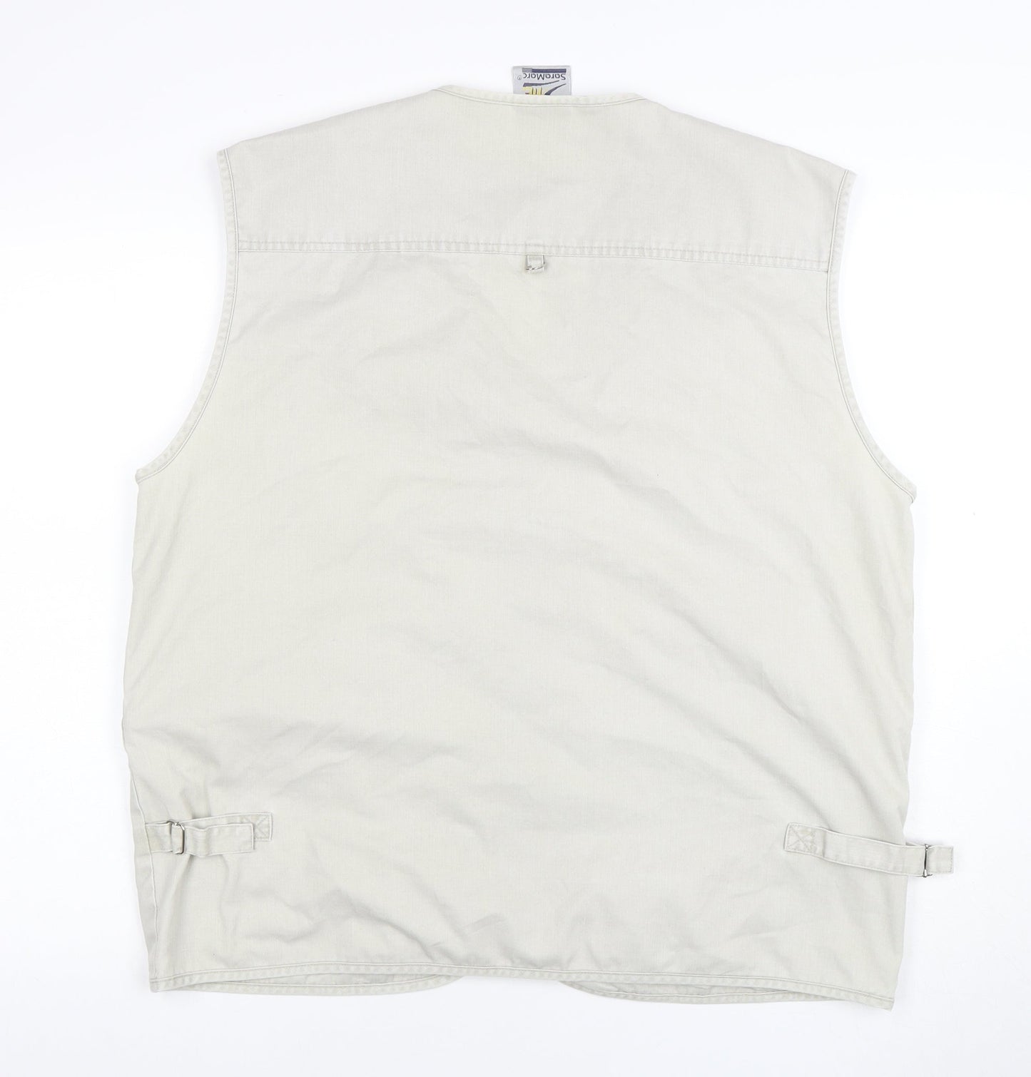 Sormatic Men's Beige XL Waistcoat Outdoor Utility Zip Pockets