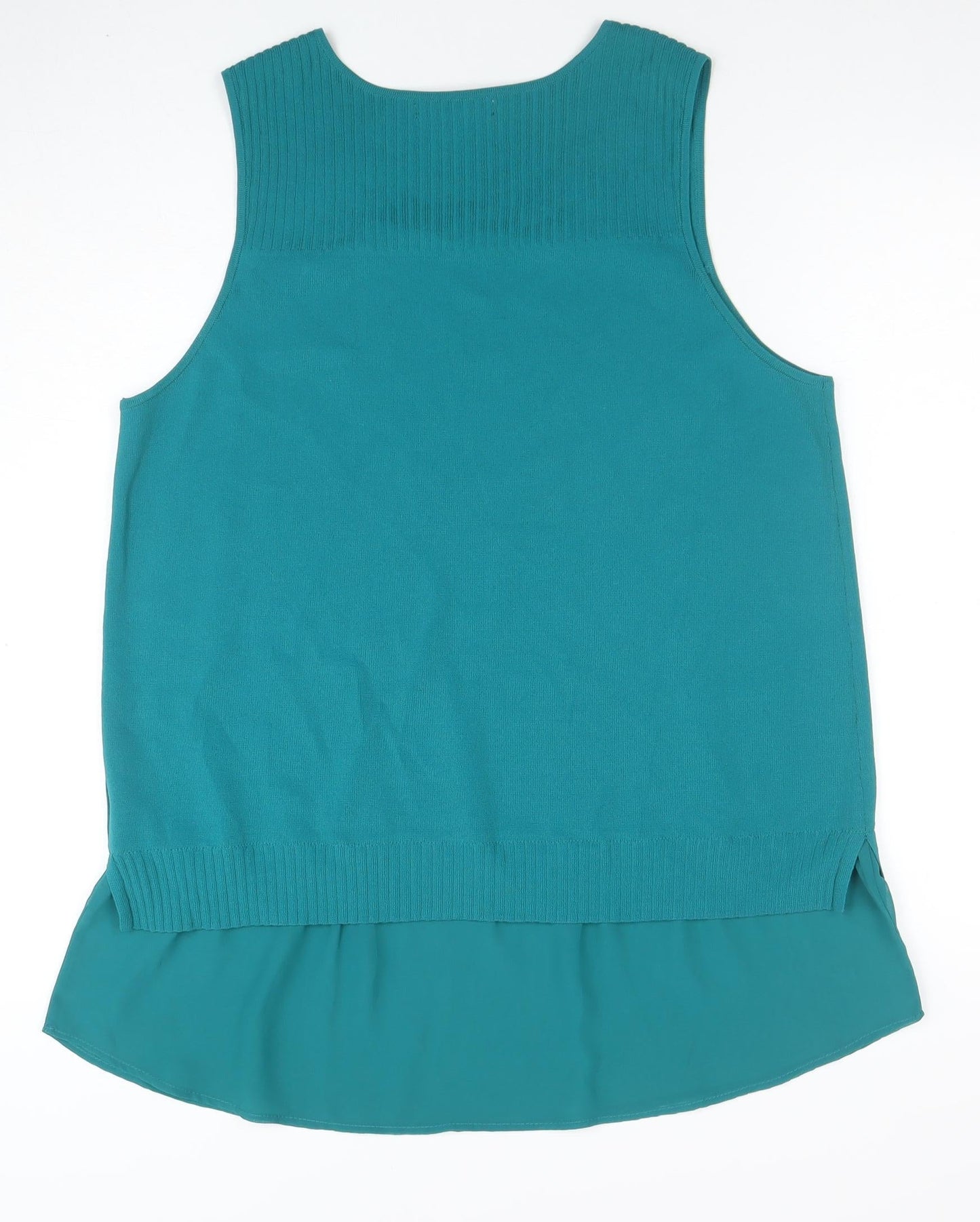 Next Women Green Sleeveless Knit Tank Top Size L