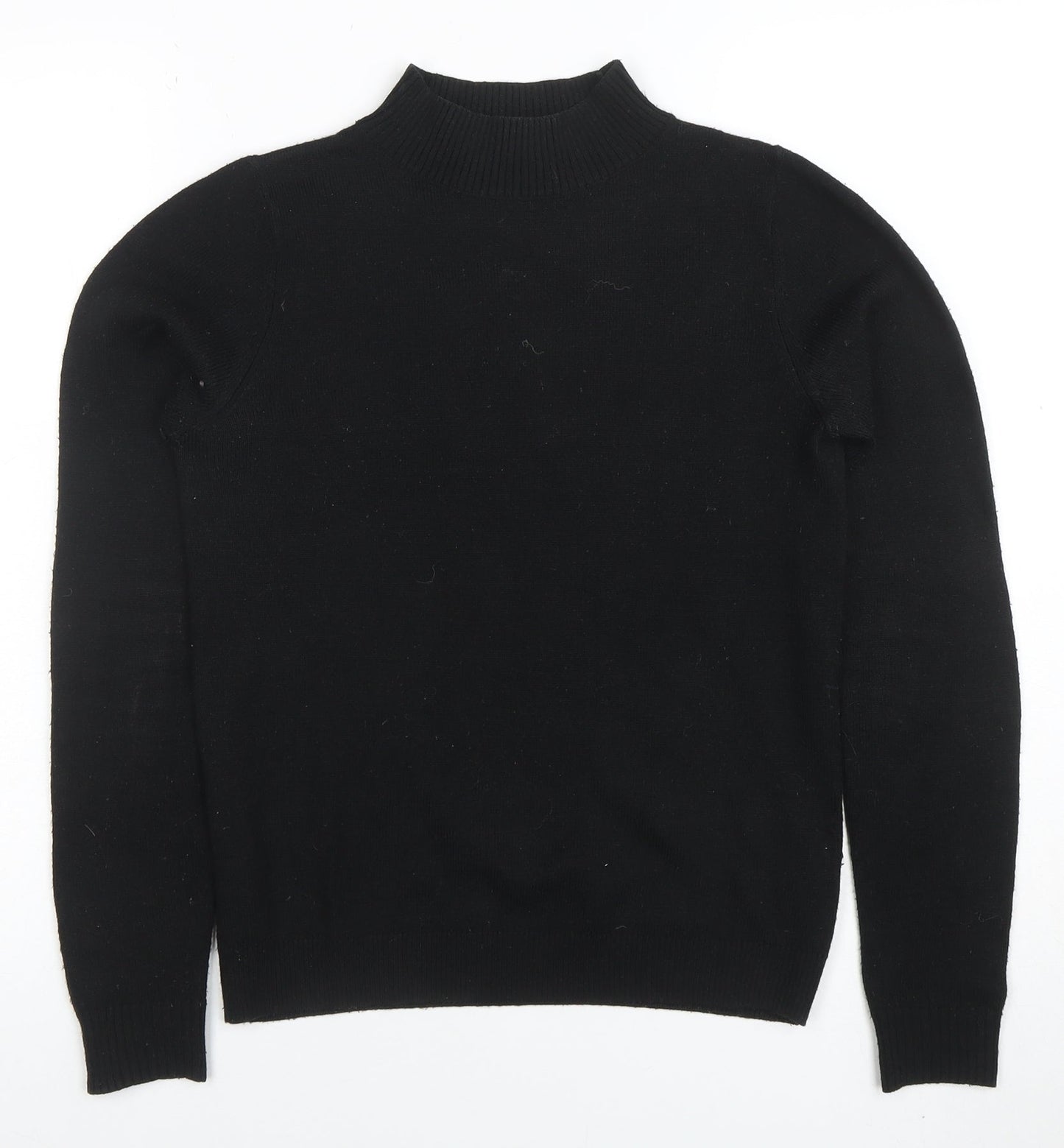 Collusion Women Black Size 8 Mock Neck Acrylic Jumper