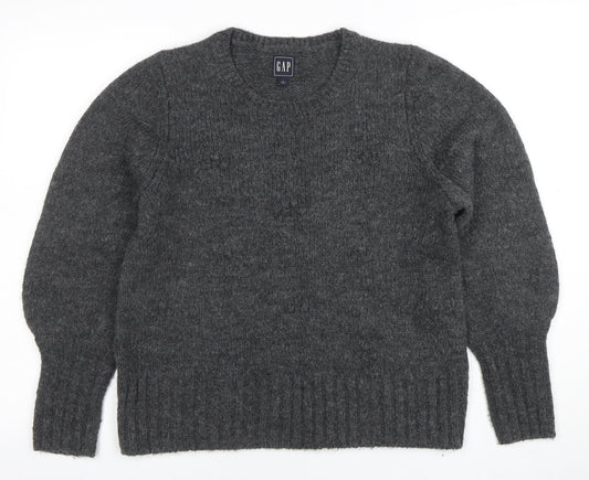 GAP Womens Grey Chunky Knit Wool Blend Pullover Jumper Size S