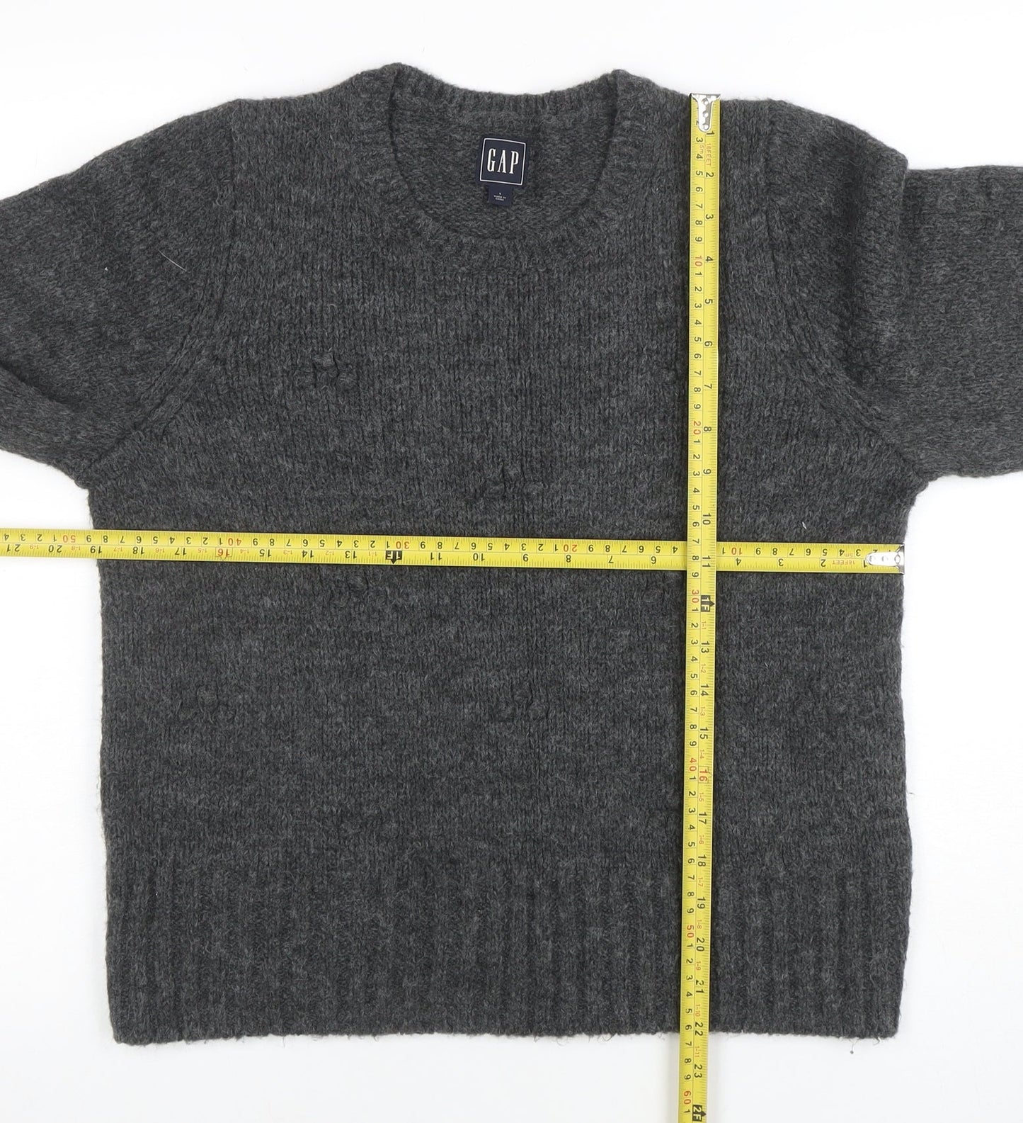 GAP Womens Grey Chunky Knit Wool Blend Pullover Jumper Size S