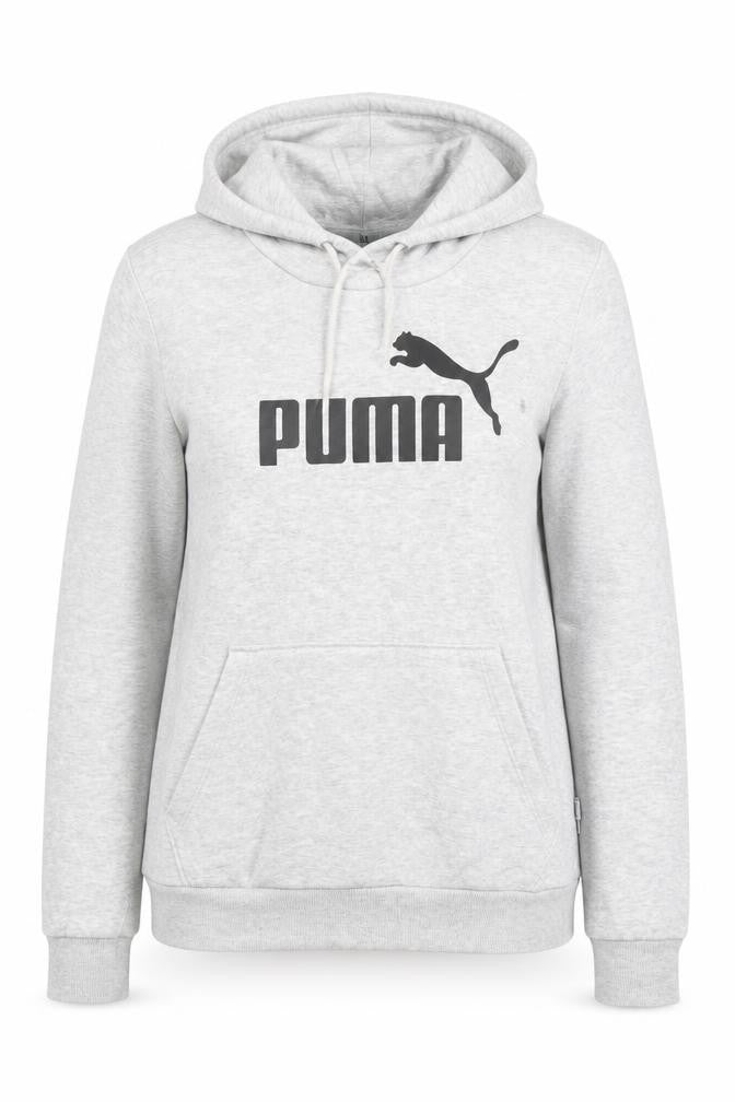 Puma Women’s Grey Pullover Hoodie Size 12 Classic Logo Hooded Sweatshirt