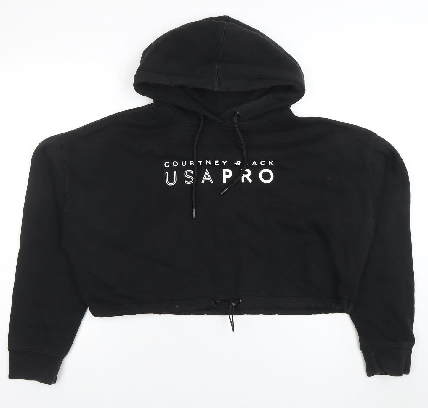 USA Pro Courtney Black Women's Black Cropped Hoodie Size XL