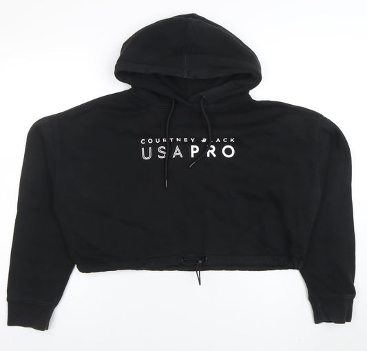 USA Pro Courtney Black Women's Black Cropped Hoodie Size XL