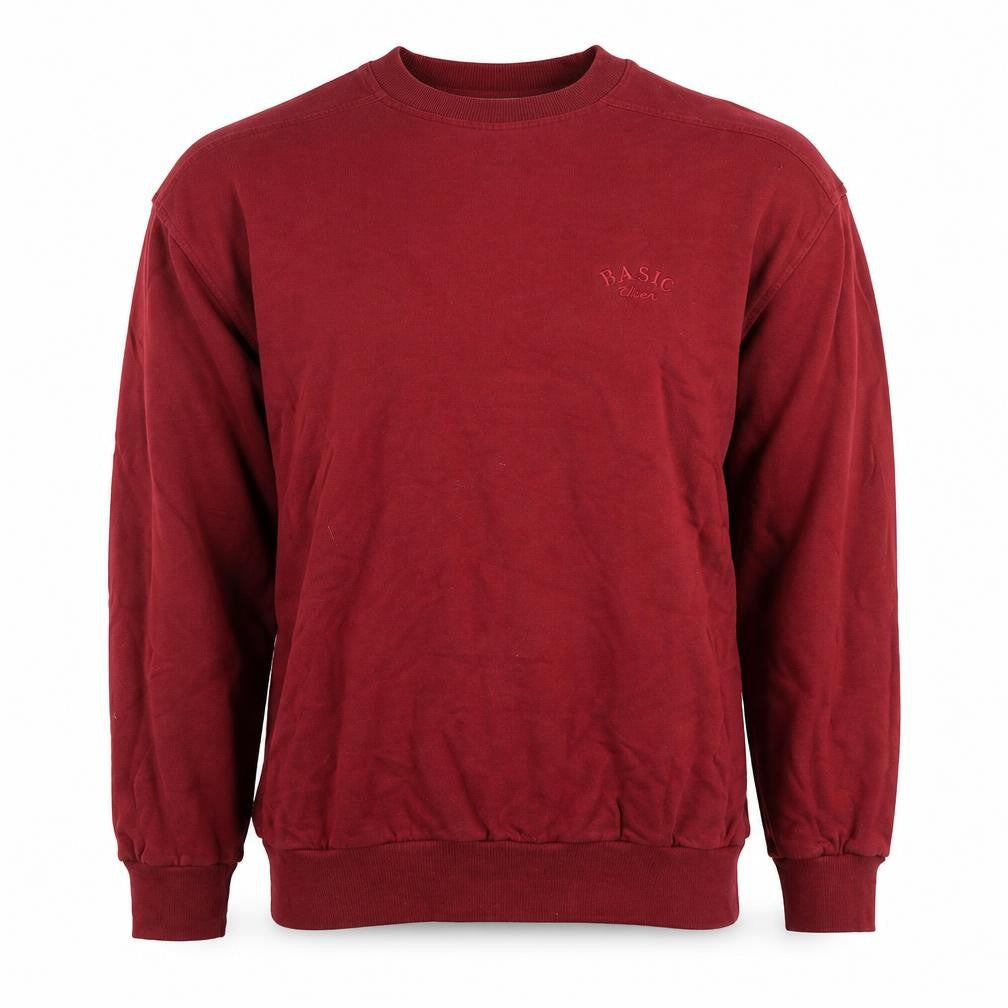 Eagle No1 Basicwear Men's Red Small Crew Neck Pullover Sweatshirt