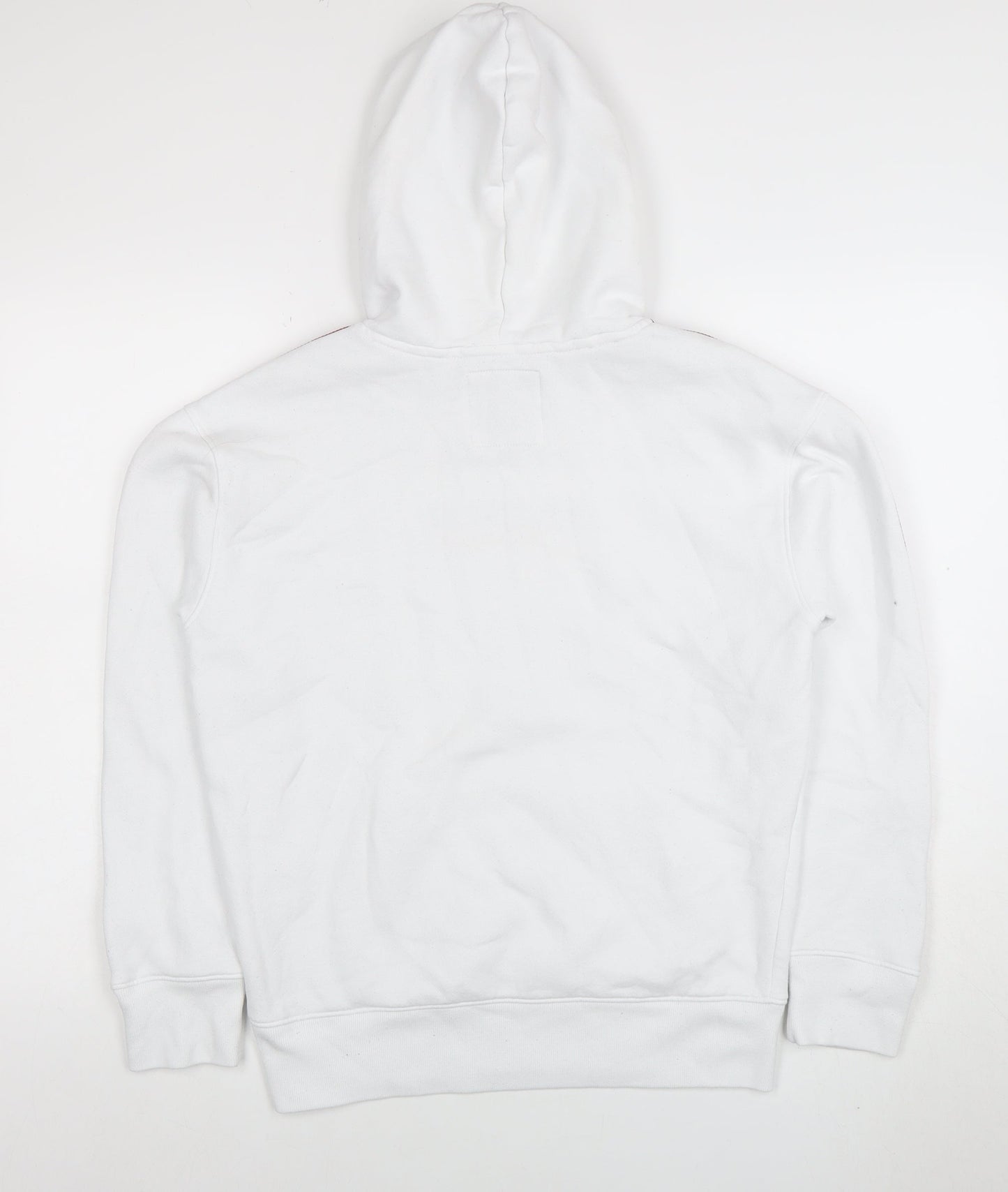 Hollister Men’s White XS Pullover Hoodie With Logo & Side Stripes