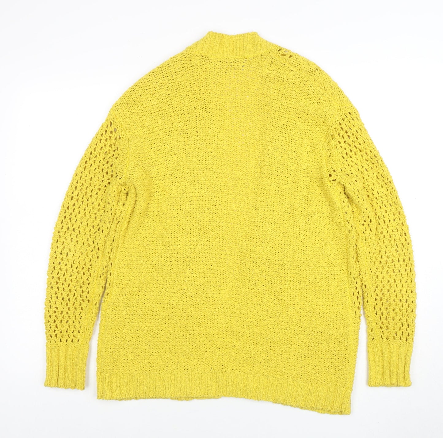 Marks and Spencer Women Yellow Cable Knit Open Cardigan S