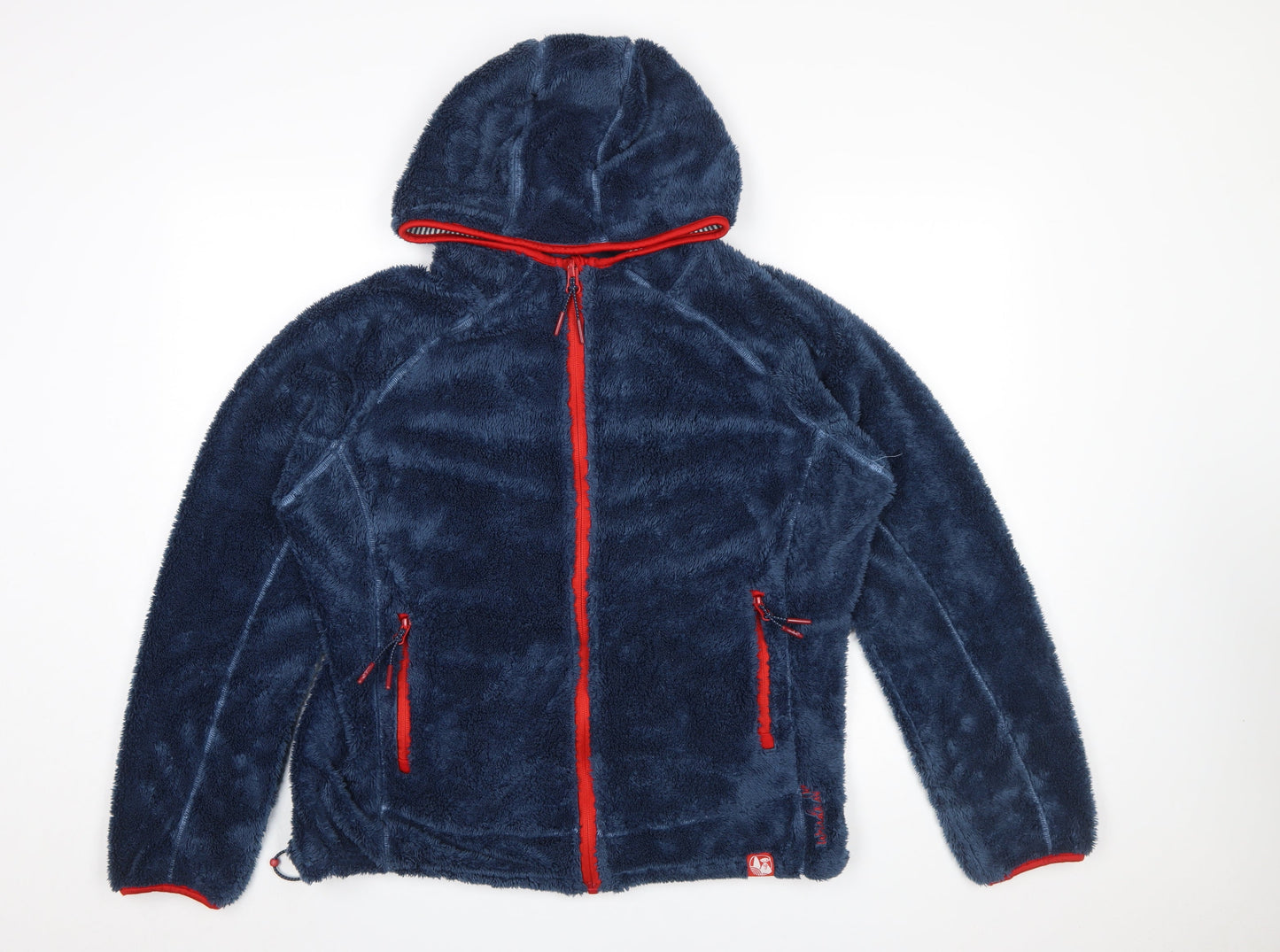 Weird Fish Women's Blue Hooded Fleece Jacket Size 18
