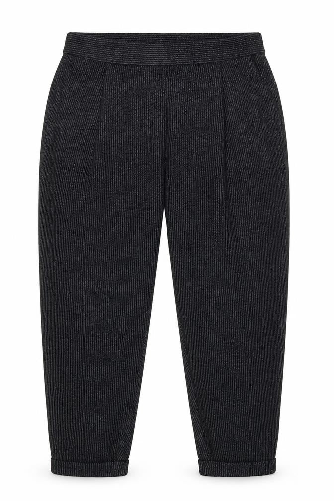 Marks and Spencer Women’s Grey Striped Knit Tapered Trousers Size 16